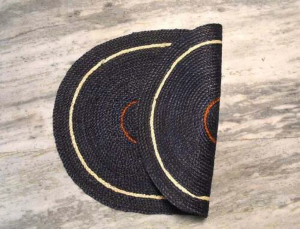 Oval Jute Rug Carpets for Living Room Black Oval Rug with White & Orange Stripe Runner Home Decor Carpets for Bed Room
Oval Jute Rug Carpets for Living Room Black Oval Rug with White & Orange Stripe Runner Home Decor Carpets for Bed Room