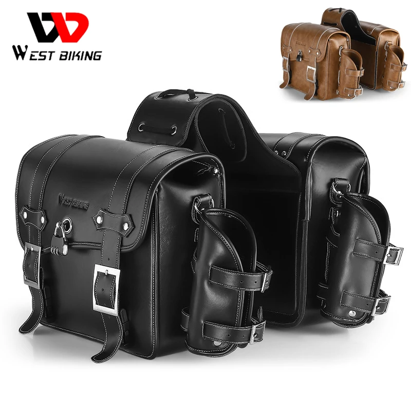 WEST BIKING Motorcycle Bag PU Leather Waterproof 16L 2 Pcs Side Bags Universal Motorcycle Pannier Bag With Bottle Bag Padlock
WEST BIKING Motorcycle Bag PU Leather Waterproof 16L 2 Pcs Side Bags Universal Motorcycle Pannier Bag With Bottle Bag Padlock