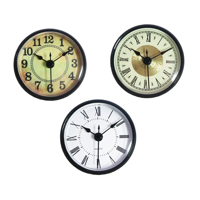 

3xClock Craft Quartzs Movement 70mm Round Clocks Head Insert Roman/Arabic Number