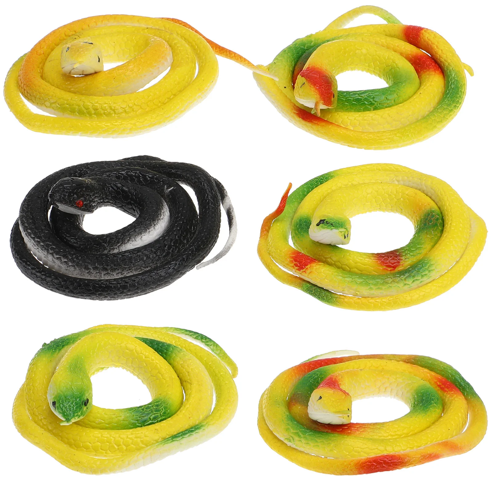 

6pcs 75cm Rubber Snakes Artificial Simulated Prank Toy Animal Shape Toy for Kids (Random Style)