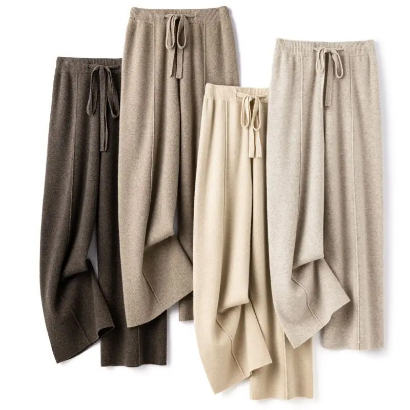 High Waisted Straight Pants for Women Knitted Drawstring Wide Leg Pants Korean Fashion Casual Warm Harajuku Trousers X92
High Waisted Straight Pants for Women Knitted Drawstring Wide Leg Pants Korean Fashion Casual Warm Harajuku Trousers X92