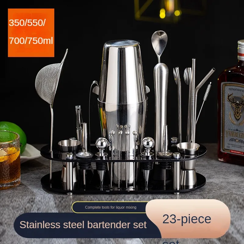 Stainless Steel bar accessories Cocktail shaker minibar 700ml boston shaker Bartender kit Drinks bar accessories 23pcs/set
Stainless Steel bar accessories Cocktail shaker minibar 700ml boston shaker Bartender kit Drinks bar accessories 23pcs/set