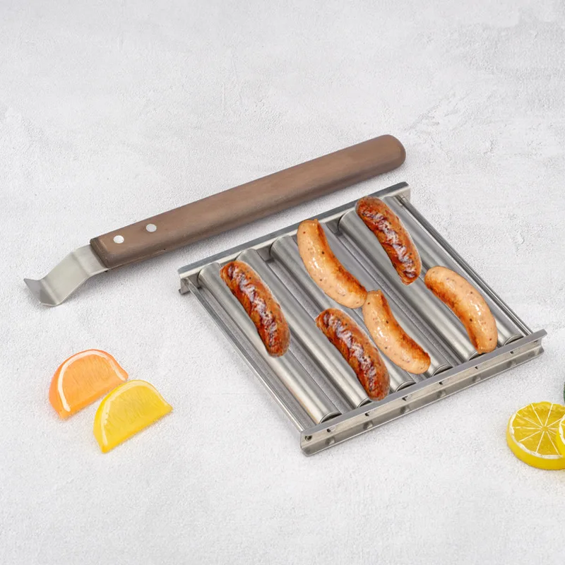 Stainless Steel Hot Dog Sausage Roller Rack Steamer With Extra Long Wood Handle New BBQ Tools 5 Section Brat Griller,Party BBQ
Stainless Steel Hot Dog Sausage Roller Rack Steamer With Extra Long Wood Handle New BBQ Tools 5 Section Brat Griller,Party BBQ
