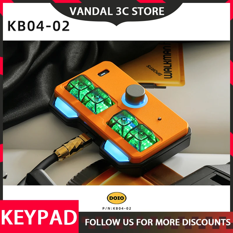 

DOIO Buzzer Solenoid Keyboard Valve Kb04-02 Wired Aluminum Alloy Mechanical Keypad Customized Keyboards Type-C For Boyfriend