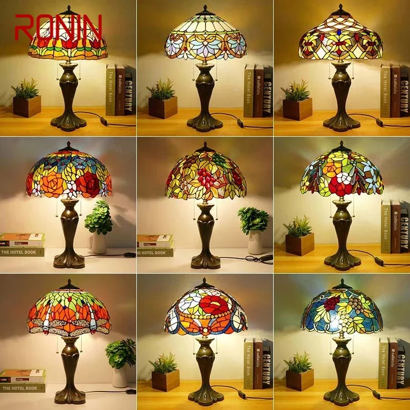 RONIN Tiffany Table Lamp American Retro Living Room Bedroom Lamp Luxurious Villa Hotel Stained Glass Desk Lamp
RONIN Tiffany Table Lamp American Retro Living Room Bedroom Lamp Luxurious Villa Hotel Stained Glass Desk Lamp