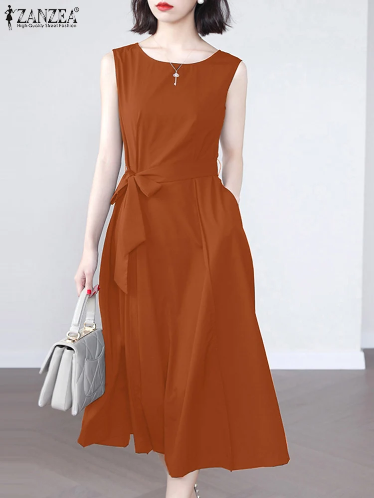 ZANZEA Fashion Summer Tanks Dress Elegant Party Sundress Women O Neck Work Holiday Vestidos Femme Belted Robe Sarafans A Line
ZANZEA Fashion Summer Tanks Dress Elegant Party Sundress Women O Neck Work Holiday Vestidos Femme Belted Robe Sarafans A Line