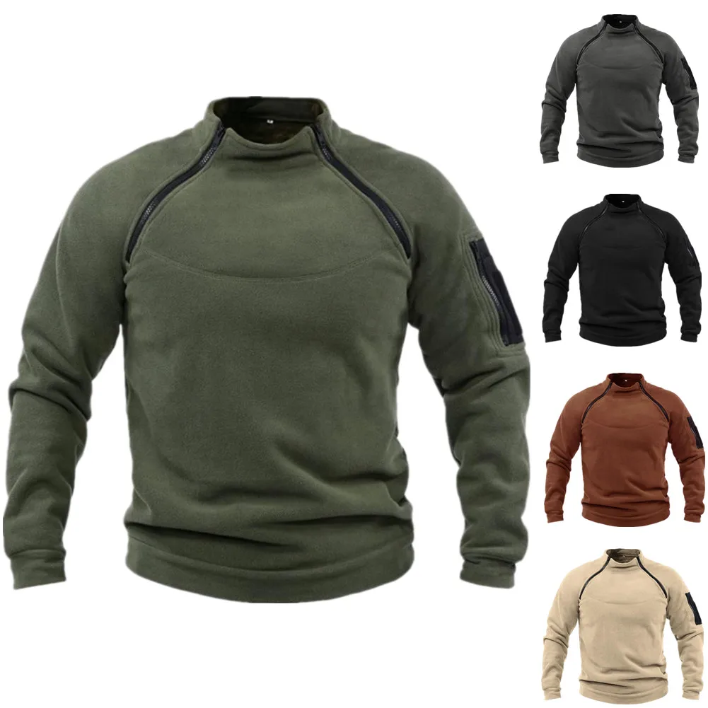 Men's Stand Collar Pullover Polar Fleece Sweatshirt Autumn Winter Warm Solid Color Outdoor Tactical Clothing
Men's Stand Collar Pullover Polar Fleece Sweatshirt Autumn Winter Warm Solid Color Outdoor Tactical Clothing
