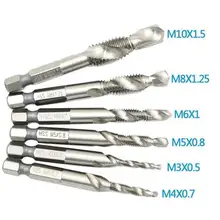 6pcs Tap Drill Bits Set Hex Shank Titanium Plated Bits M3 M4 M5 M6 M8 M10 HSS Screw Thread Bit Screw Compound Tap Bit Hand Tools
6pcs Tap Drill Bits Set Hex Shank Titanium Plated Bits M3 M4 M5 M6 M8 M10 HSS Screw Thread Bit Screw Compound Tap Bit Hand Tools