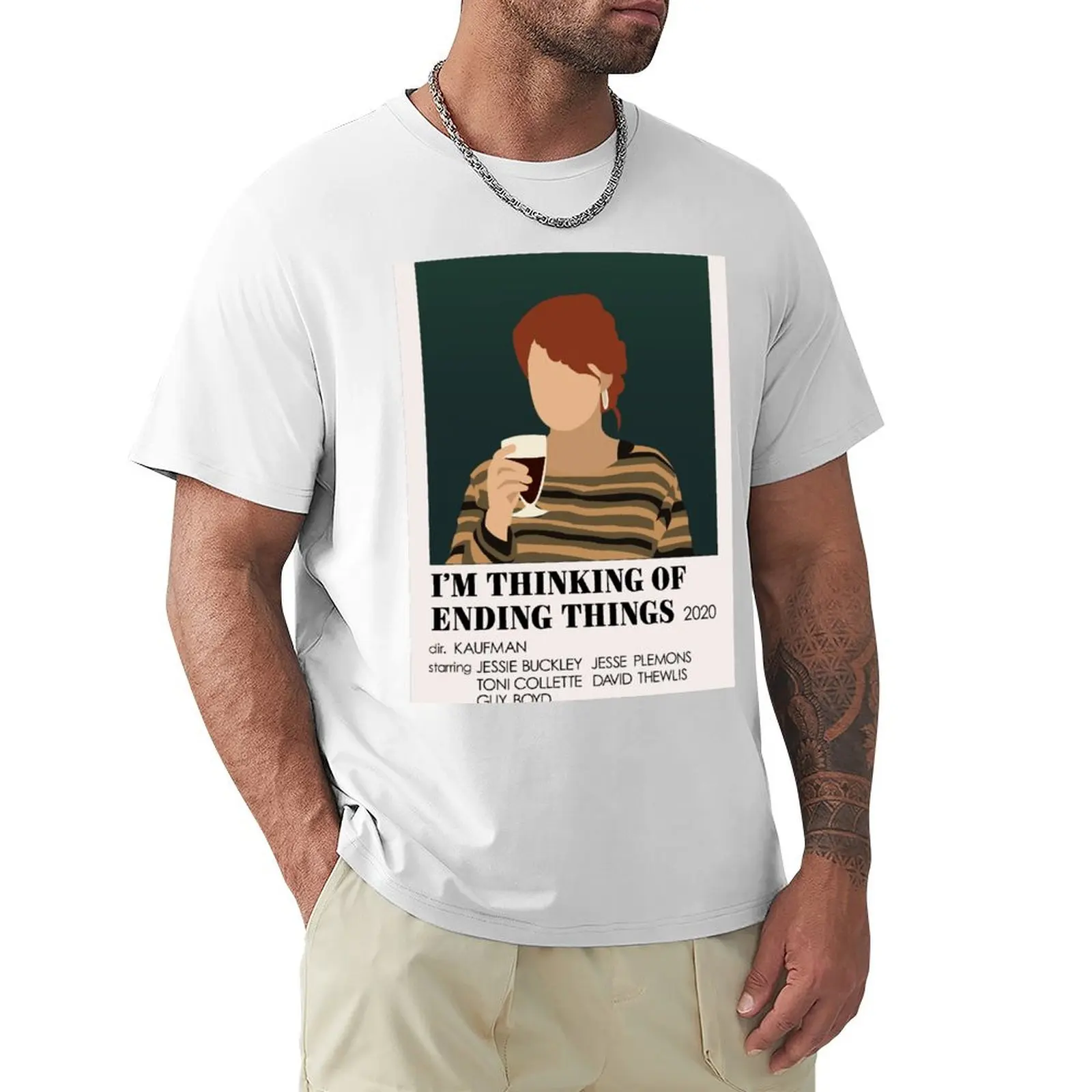 

Я думаю о концовых вещах, минималистичный эстетический плакат, футболка с принтом животных для мальчиков, обычная стандартная мужская одежда