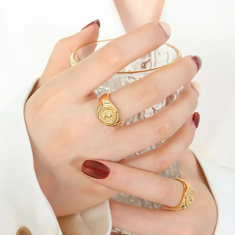 Stainless Steel Matching Portrait Rings For Girl Designer Women Accessories Wholesale Western Minimalist Jewelry Moda Mujer
Stainless Steel Matching Portrait Rings For Girl Designer Women Accessories Wholesale Western Minimalist Jewelry Moda Mujer