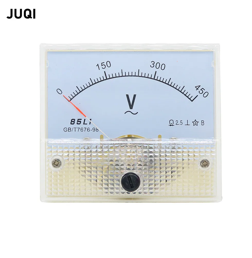 

85L1-V Analogue AC Voltage Needle Panel Meter Voltmeter 1V 2V 3V 5V 10V 15V 20V 30V 50V 75V 100V 150V 200V 300V 450V 500V