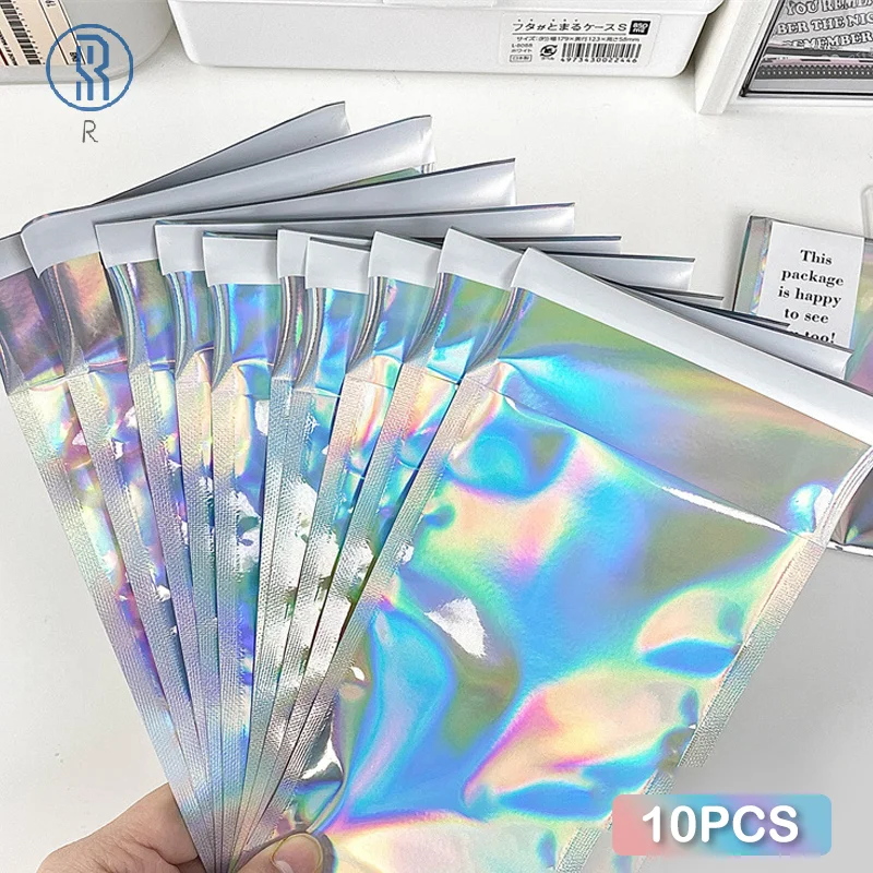 10Pcs Holographic Rainbow Flat Foil Mailing Envelope Resealable Smell Proof Bags Self Adhesive Bags for Courier Storage Gift
10Pcs Holographic Rainbow Flat Foil Mailing Envelope Resealable Smell Proof Bags Self Adhesive Bags for Courier Storage Gift