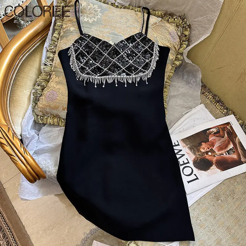 Sexy V-neck Spaghetti Strap Mini Summer Dress Women 2023 Elegant Sequined Tasel A-line Mini Dresses Korean Vestidos De Fiesta
Sexy V-neck Spaghetti Strap Mini Summer Dress Women 2023 Elegant Sequined Tasel A-line Mini Dresses Korean Vestidos De Fiesta