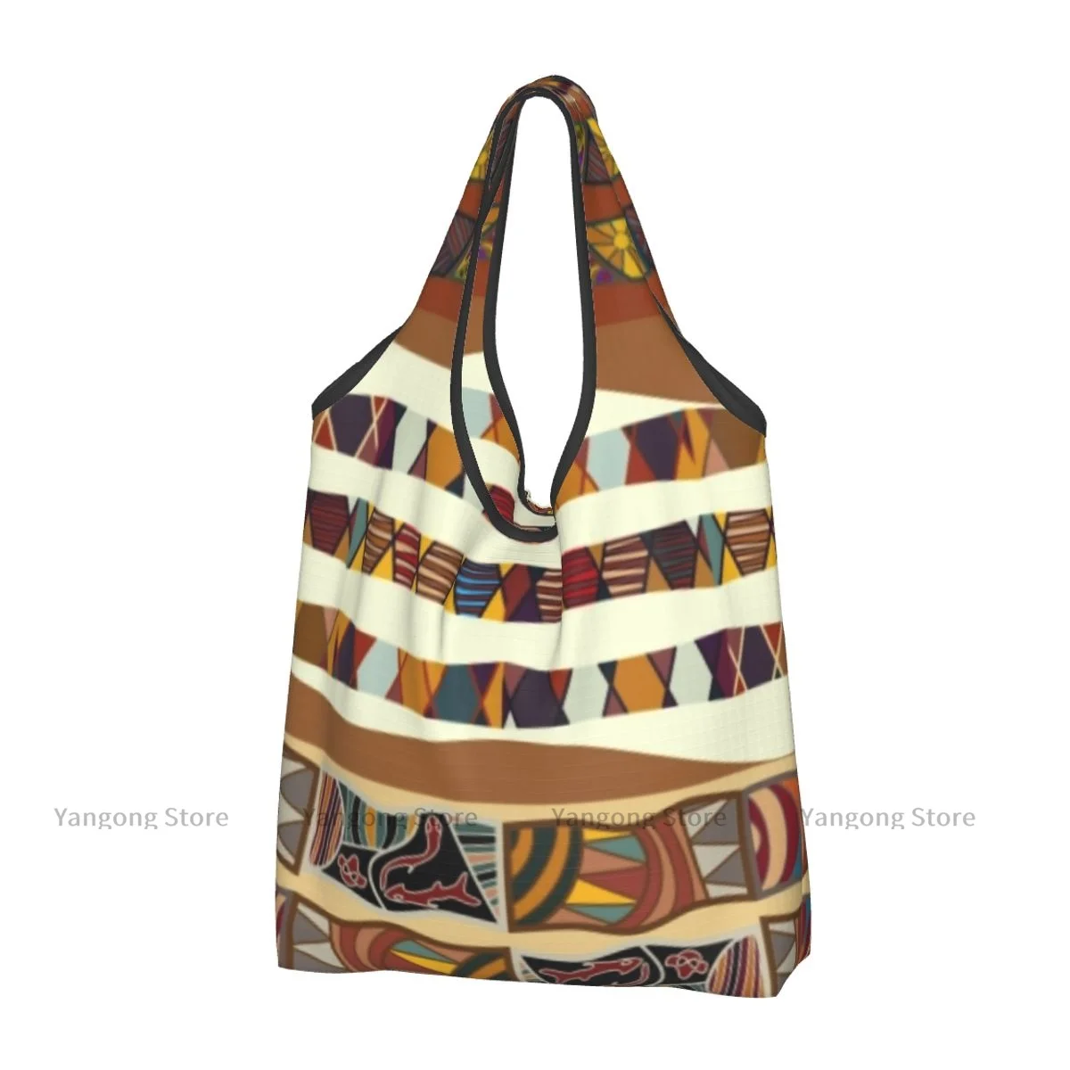 Shopping Bag Traditional Folk Cultural Featured Trippy Boho Folding Reusable Portable Shoulder Handbag for Travel Grocery Bag
Shopping Bag Traditional Folk Cultural Featured Trippy Boho Folding Reusable Portable Shoulder Handbag for Travel Grocery Bag