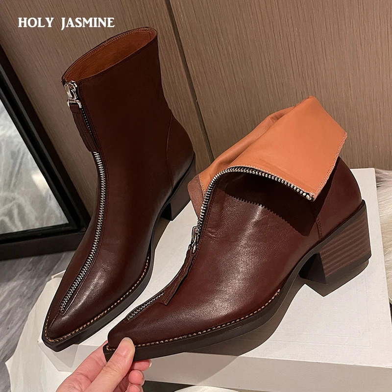 2023 New Women Ankle Boots Autumn Winter Thick High Heels Pointed Toe Mature Office Lady Front Zipper Shoes Woman Retro Style
2023 New Women Ankle Boots Autumn Winter Thick High Heels Pointed Toe Mature Office Lady Front Zipper Shoes Woman Retro Style