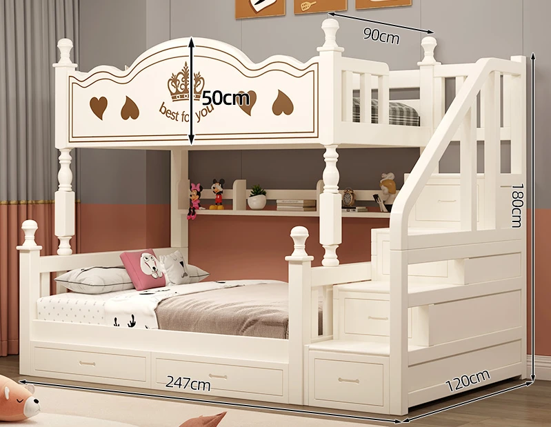 Upper and lower beds, double beds, all solid wood high and low beds,two story children's upper and lower bunk wooden beds
Upper and lower beds, double beds, all solid wood high and low beds,two story children's upper and lower bunk wooden beds