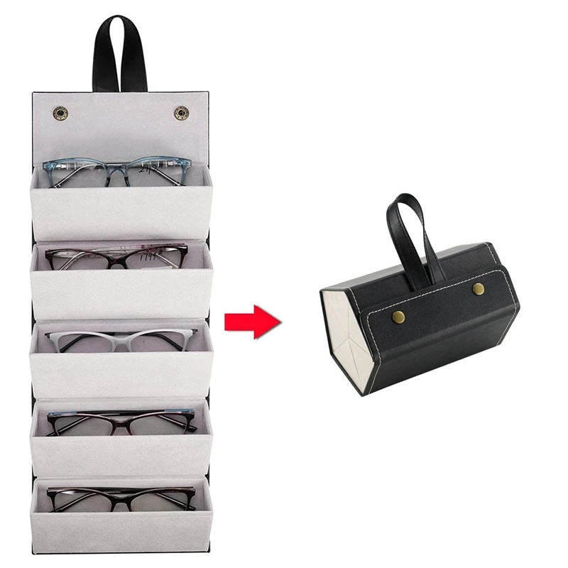 5-Slot Travel Sunglasses Organizer Collector - PU Eyeglasses Storage Case Box -Multiple Hanging Eyewear Holder Display
5-Slot Travel Sunglasses Organizer Collector - PU Eyeglasses Storage Case Box -Multiple Hanging Eyewear Holder Display