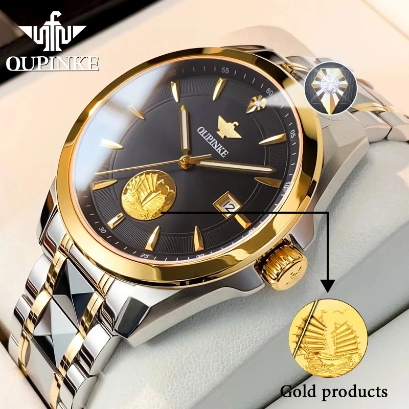 OUPINKE Original Luxury New Automatic Watch for Men Luminous Waterproof Sapphire Gold Wristwatches Diving Watch Mechanical Watch
OUPINKE Original Luxury New Automatic Watch for Men Luminous Waterproof Sapphire Gold Wristwatches Diving Watch Mechanical Watch