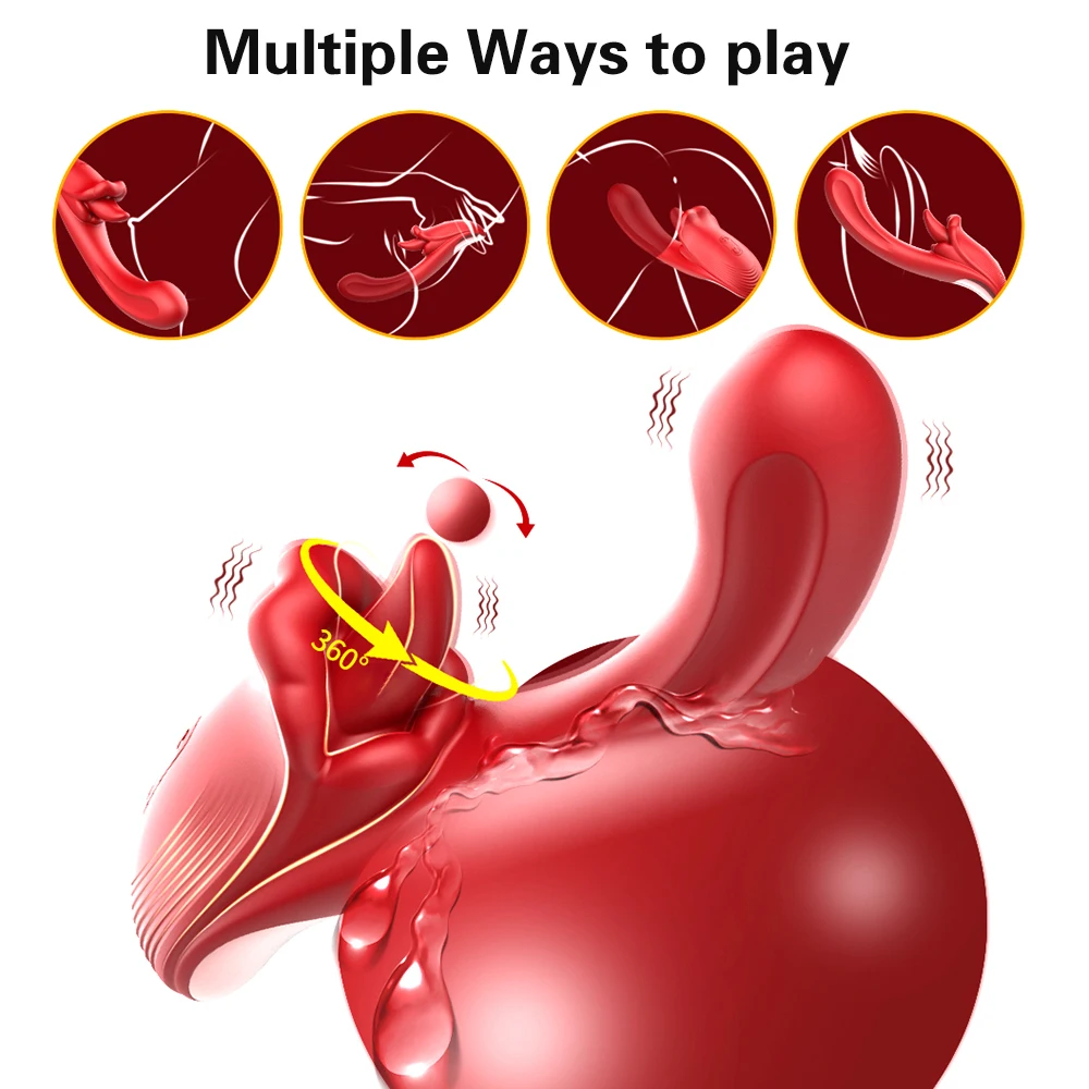 Vibromasseur de clitoris à lèvres réaliste pour femme, jouet sexuel point G, 10 modes de langue vibrante et léchante, mastateur jaune, 2 en 1 4