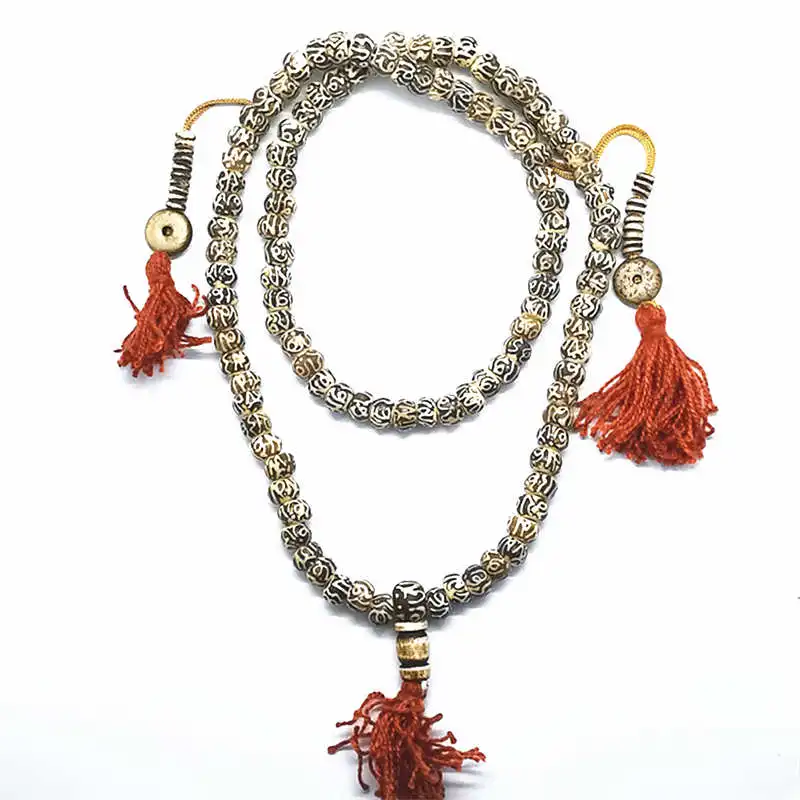 Chapelet tibétain avec perles de prière, chapelet bouddhiste, Yak Sophia, OM MANI PAD, plus proche HUM, 108, BRO985 3