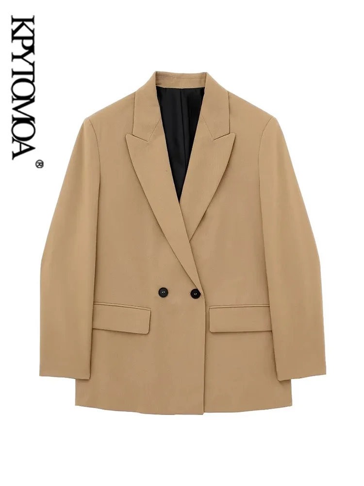 KPYTOMOA Women Fashion Oversized Double Breasted Blazer Coat Vintage Long Sleeves Flap Pockets Female Outerwear Chic Tops
KPYTOMOA Women Fashion Oversized Double Breasted Blazer Coat Vintage Long Sleeves Flap Pockets Female Outerwear Chic Tops