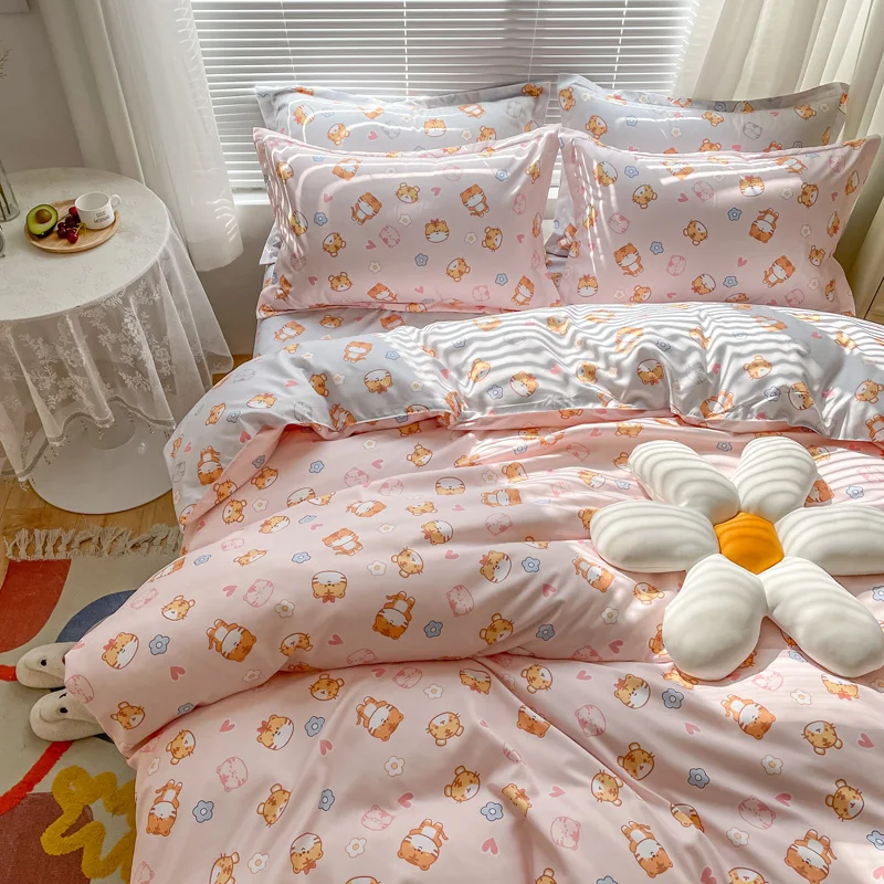 

Комплект постельного белья в скандинавском стиле, кашемировая простыня с растениями, пододеяльник, наволочка, двойное двухстороннее двуспальное покрывало для кровати