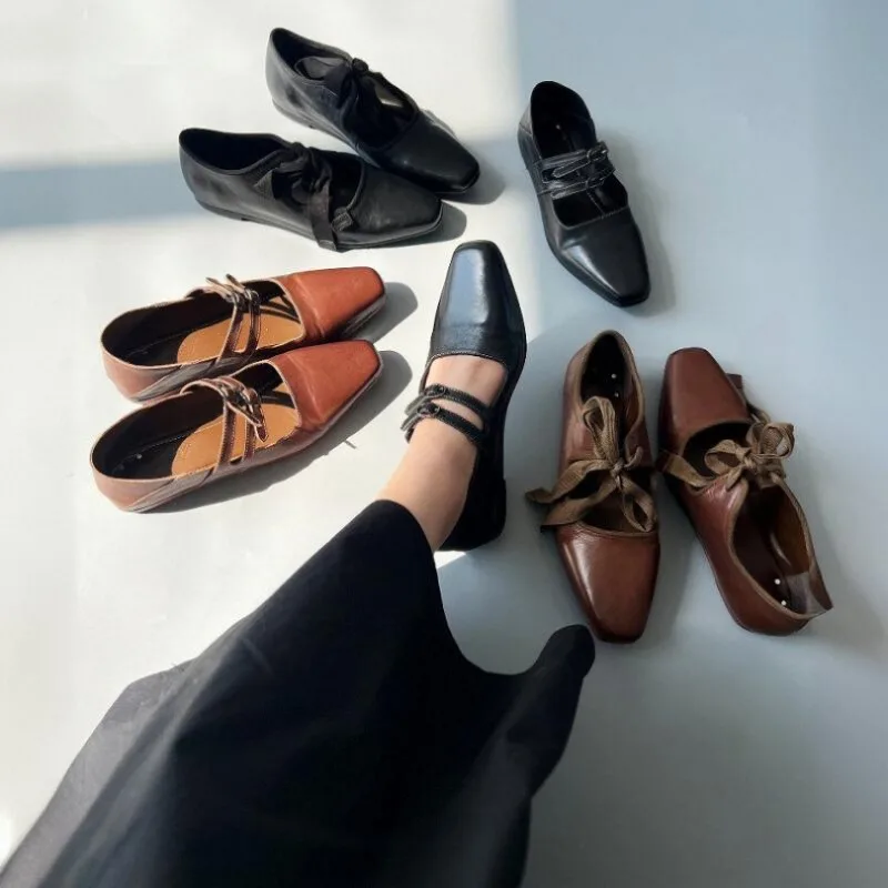 Thick-heeled Washed Distressed Genuine Leather Square-toe Shoes Shallow-mouthed Leather Shoes Mary Jane Shoes
Thick-heeled Washed Distressed Genuine Leather Square-toe Shoes Shallow-mouthed Leather Shoes Mary Jane Shoes