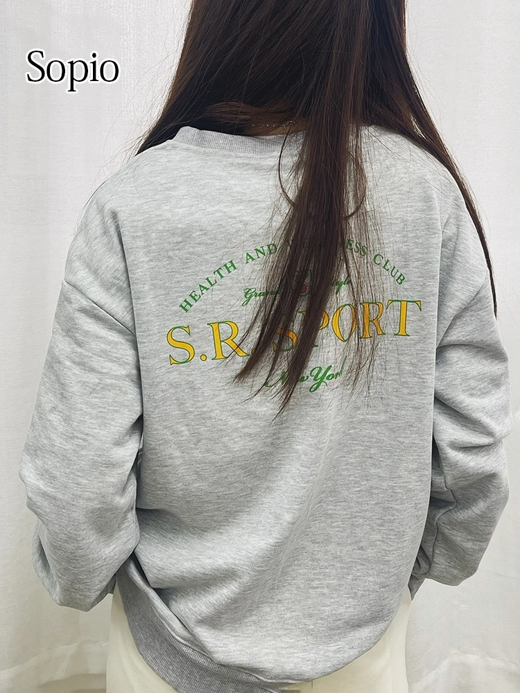 

Letter Print Plushed Winter Sweatshirts 100% Cotton Comfort Autumn Women Pullovers Fashion Fleece Warm Tops Casual Sporty Hoodie