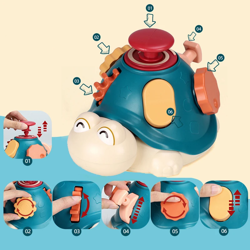 

Игрушка Монтессори для малышей, милая черепаха, упражнения для малышей, сенсорное развитие пальцев, Обучающие Развивающие занятые игрушки 0-36 месяцев
