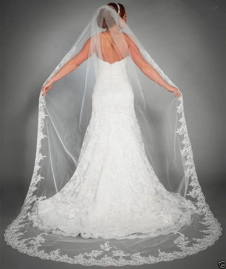 Arabic Wedding Cathedral One Layer Lace Appliqued Long Bridal Veils With Comb Woman Marry Gifts 2023 New Accessories
Arabic Wedding Cathedral One Layer Lace Appliqued Long Bridal Veils With Comb Woman Marry Gifts 2023 New Accessories