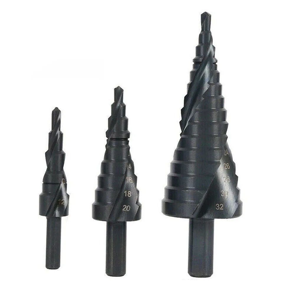 3Pc Step Drill Bit HSS 4-32mm Large Cone Titanium Bit Metal Hole Cutter For Stainless Steel Iron Plate Drilling Power Tool Parts
3Pc Step Drill Bit HSS 4-32mm Large Cone Titanium Bit Metal Hole Cutter For Stainless Steel Iron Plate Drilling Power Tool Parts