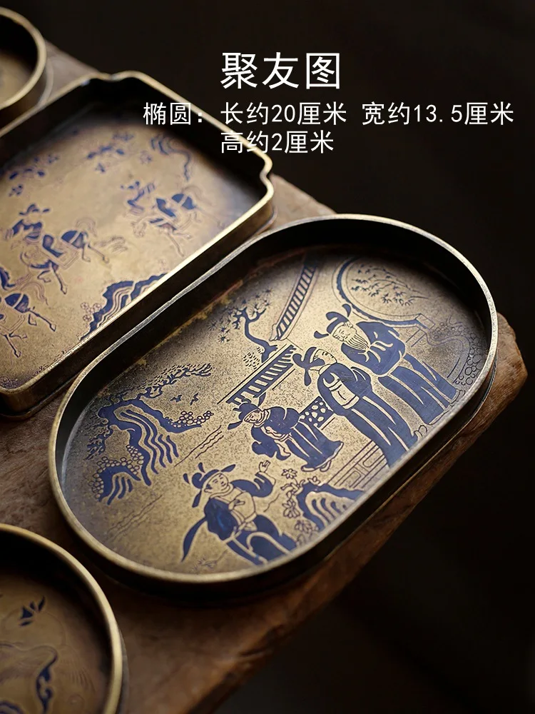 Tea Art Song Style Antique Pure Copper Painted Pot Tray Handmade Brass Pot Mat Copper Tea Tray Dry Teapot Platform Tea Table
Tea Art Song Style Antique Pure Copper Painted Pot Tray Handmade Brass Pot Mat Copper Tea Tray Dry Teapot Platform Tea Table