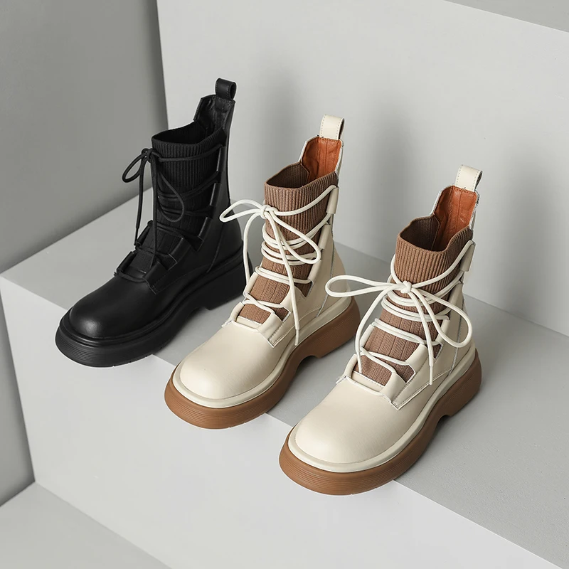 MythLuo Ankle Boots For Women Chunky Heels Boots Flat Shoes Genuine Leather Round Toe Lace-Up Thick Sole Ladies Casual Shoes
MythLuo Ankle Boots For Women Chunky Heels Boots Flat Shoes Genuine Leather Round Toe Lace-Up Thick Sole Ladies Casual Shoes