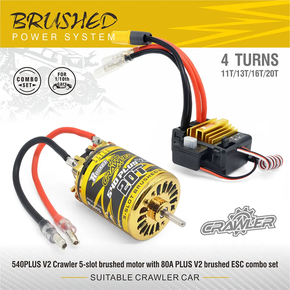 SURPASS HOBBY 540 PLUS V2 11T 13T 16T 20T Brushed Motor 80A ESC for TRAXXAS Tamiya Kyosho TRAXXAS 1/10 1/12 RC Crawler Car Boat
SURPASS HOBBY 540 PLUS V2 11T 13T 16T 20T Brushed Motor 80A ESC for TRAXXAS Tamiya Kyosho TRAXXAS 1/10 1/12 RC Crawler Car Boat