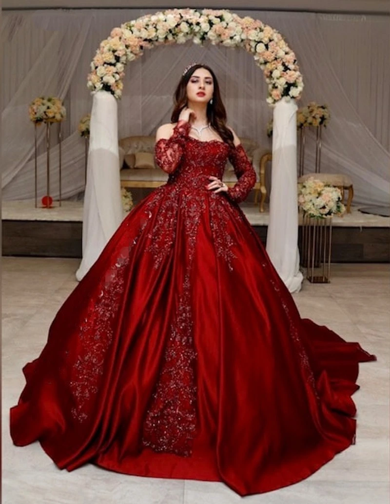 Private Custom Formal Occasion Evening Wear Off The Shoulder Long Sleeve Lace Beading Women Ball Gown Prom Dress
Private Custom Formal Occasion Evening Wear Off The Shoulder Long Sleeve Lace Beading Women Ball Gown Prom Dress