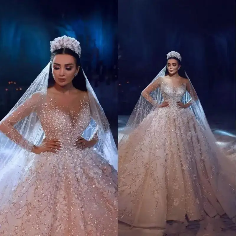 Arabic Luxury Ball Gown Wedding Dress Blingbling Bead Lace Appliques Princess Bridal Gown Plus Size Vestido De Noiva Custom Made
Arabic Luxury Ball Gown Wedding Dress Blingbling Bead Lace Appliques Princess Bridal Gown Plus Size Vestido De Noiva Custom Made