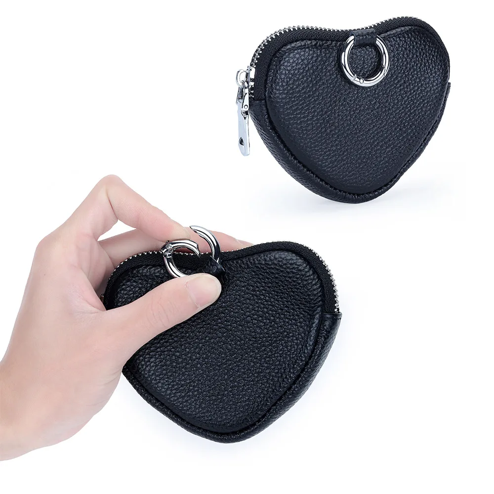 New Genuine Leather Heart Shaped Ladies Change Purse Girls Leather Coin Purse Earphone Coin Storage Bag Key Wallet with Key Ring
New Genuine Leather Heart Shaped Ladies Change Purse Girls Leather Coin Purse Earphone Coin Storage Bag Key Wallet with Key Ring