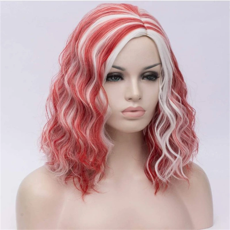 14" Women Girls Short Curly Bob Wavy Wig Body Wave Halloween Cosplay Daily Party Wigs (Red Mixed White)
14" Women Girls Short Curly Bob Wavy Wig Body Wave Halloween Cosplay Daily Party Wigs (Red Mixed White)