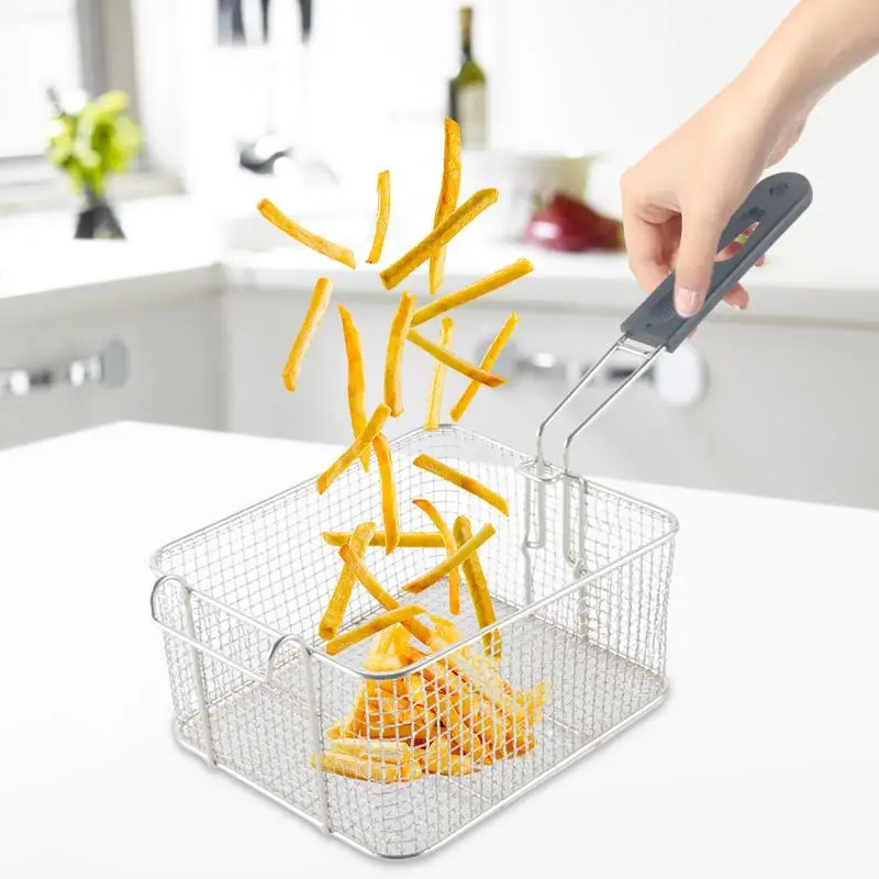 Mini Square Fry Basket Serving Tray Stainless Steel French Fries Holder Party Favors Cooking Colander supplies Kitchen Accessory
Mini Square Fry Basket Serving Tray Stainless Steel French Fries Holder Party Favors Cooking Colander supplies Kitchen Accessory