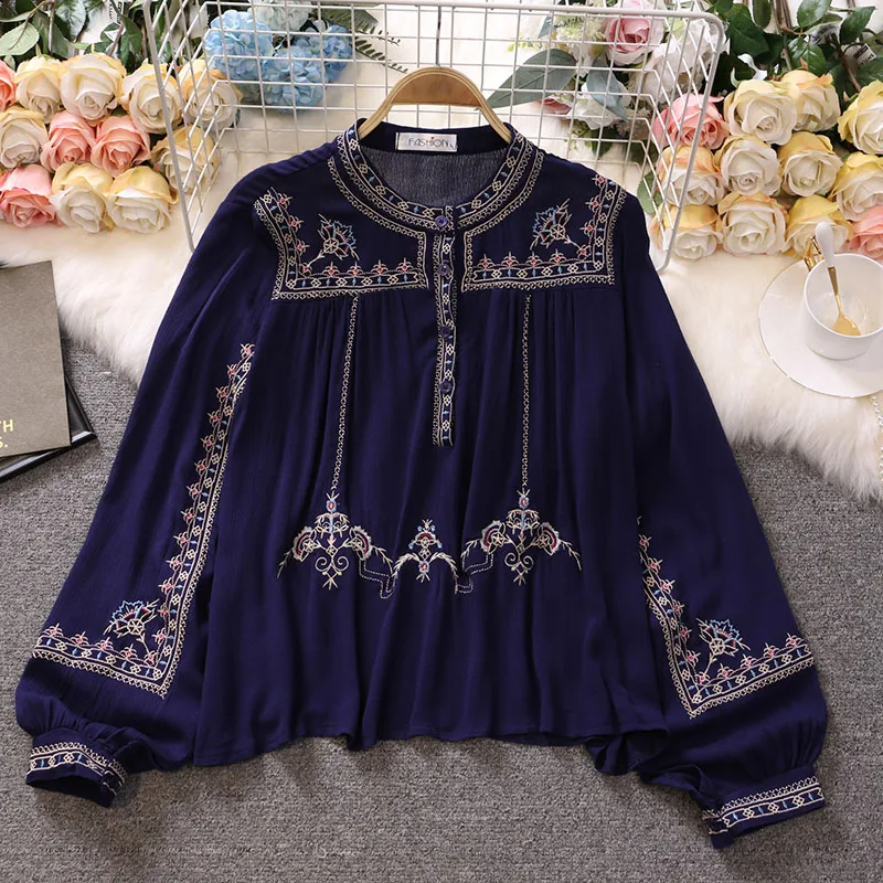 Palace Style Heavy Industry Embroidery Stand Collar Loose and Thin Shirt Design Sense Niche Retro Ethnic Style Shirt
Palace Style Heavy Industry Embroidery Stand Collar Loose and Thin Shirt Design Sense Niche Retro Ethnic Style Shirt