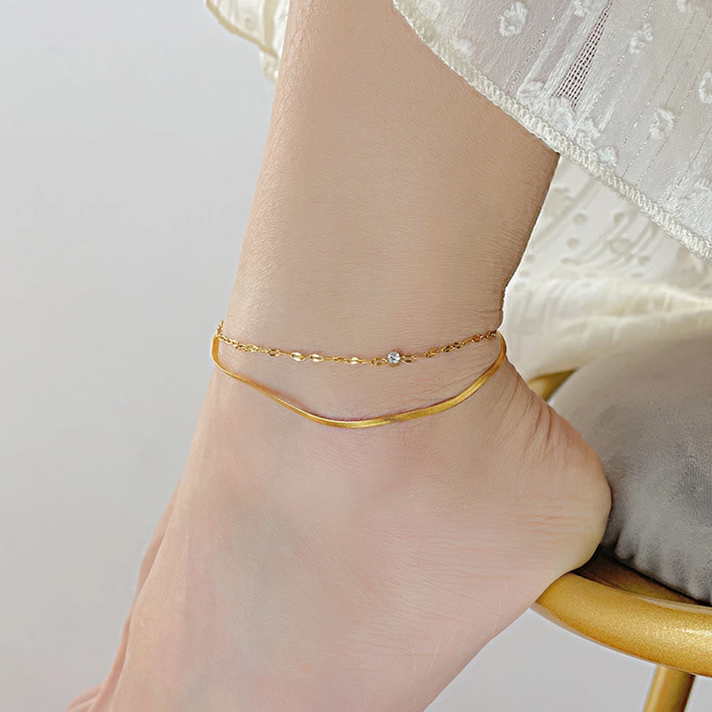 JHSL Trendy Women Anklets with Charm Gold Color Stainless Steel Fashion Jewelry Foot Ankle Bracelets for Girls New Arrival
JHSL Trendy Women Anklets with Charm Gold Color Stainless Steel Fashion Jewelry Foot Ankle Bracelets for Girls New Arrival