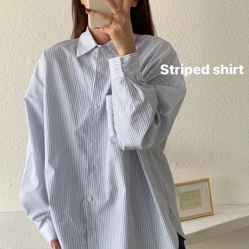 Striped Shirt Women Long Sleeve Korean Fashion Streetwear 2023 Spring Vintage Blouse Y2K Harajuku Casual Tops
Striped Shirt Women Long Sleeve Korean Fashion Streetwear 2023 Spring Vintage Blouse Y2K Harajuku Casual Tops