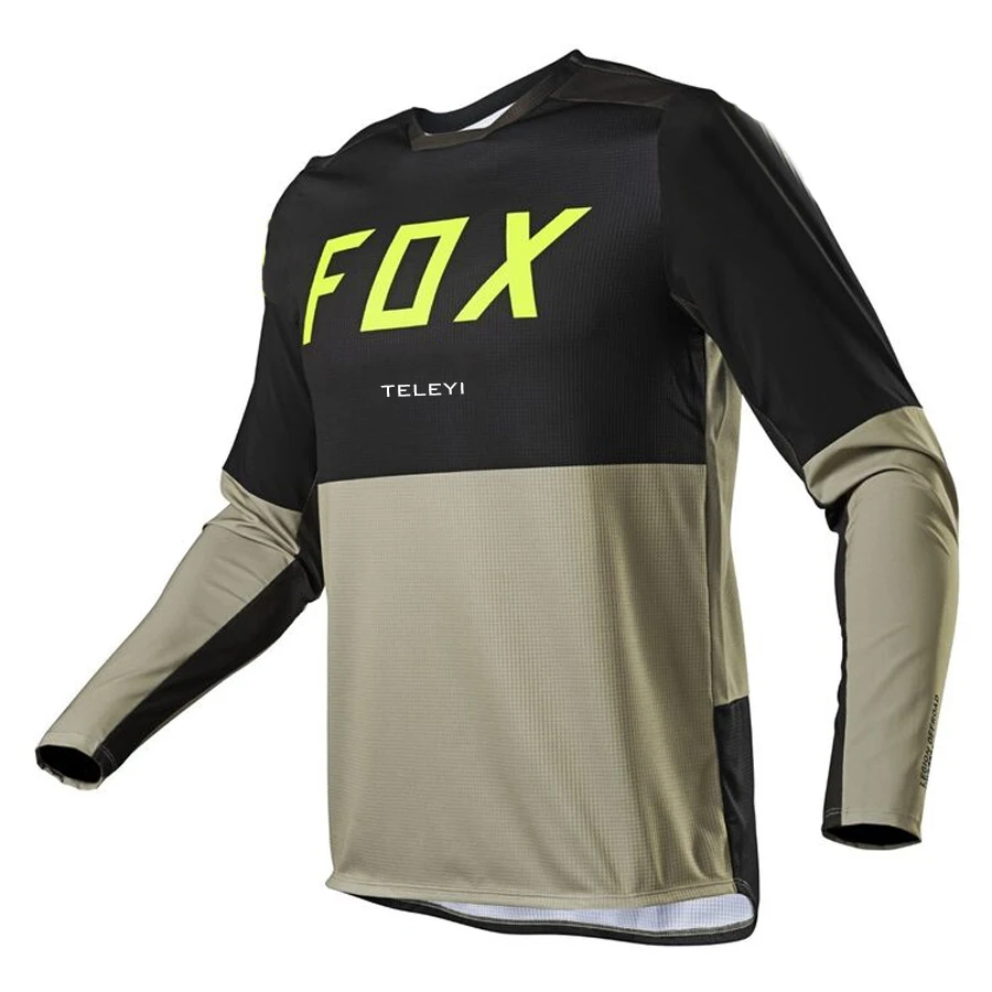 

new Men's Downhill Jerseys FOX teleyi Mountain Bike MTB Shirts Offroad DH Motorcycle Jersey Motocross Sportwear BMX Clothing