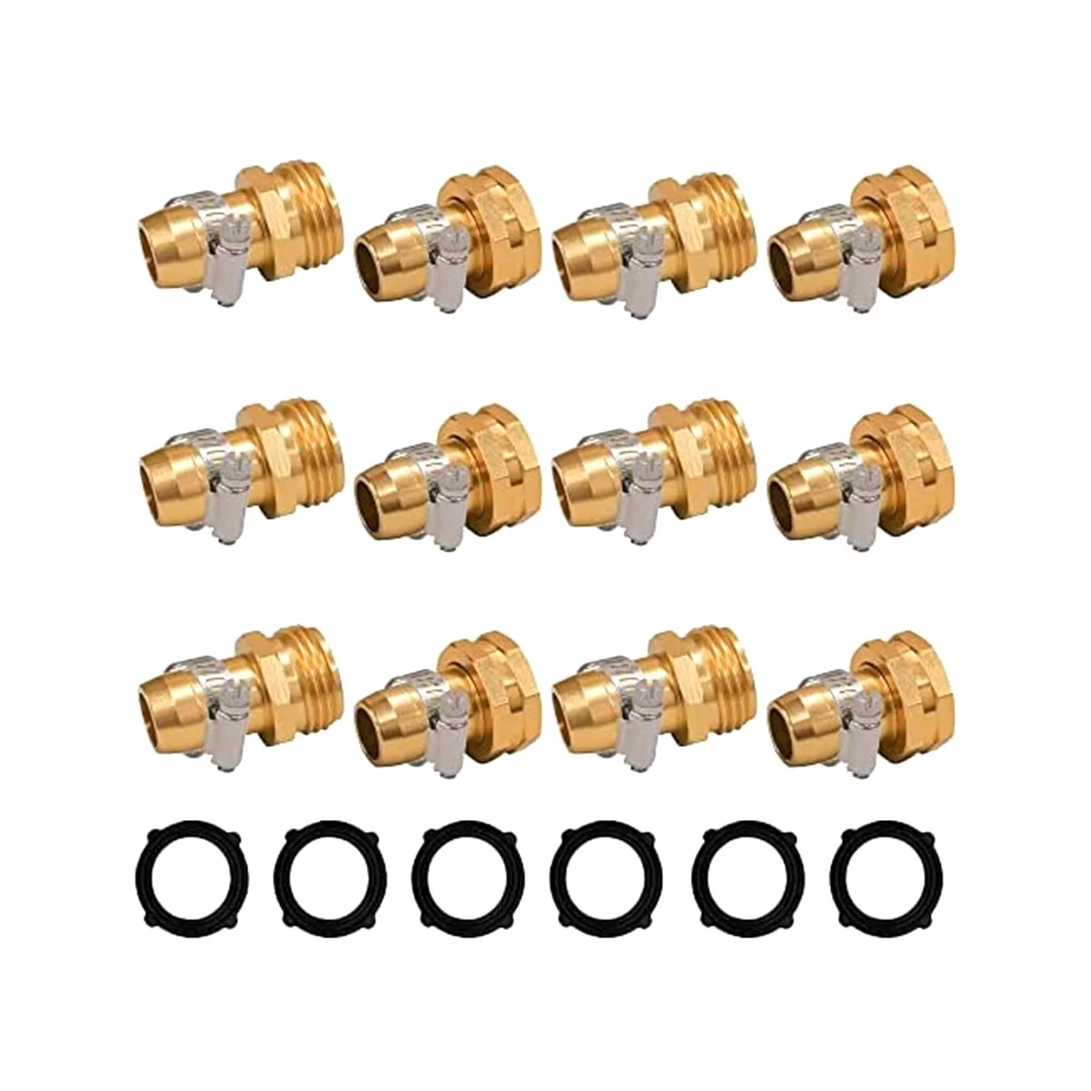 6-Sets Garden Hose Repair Connector with , for 3/4 Inch or 5/8 Inch Garden Hose Fitting for Watering the Garden
6-Sets Garden Hose Repair Connector with , for 3/4 Inch or 5/8 Inch Garden Hose Fitting for Watering the Garden