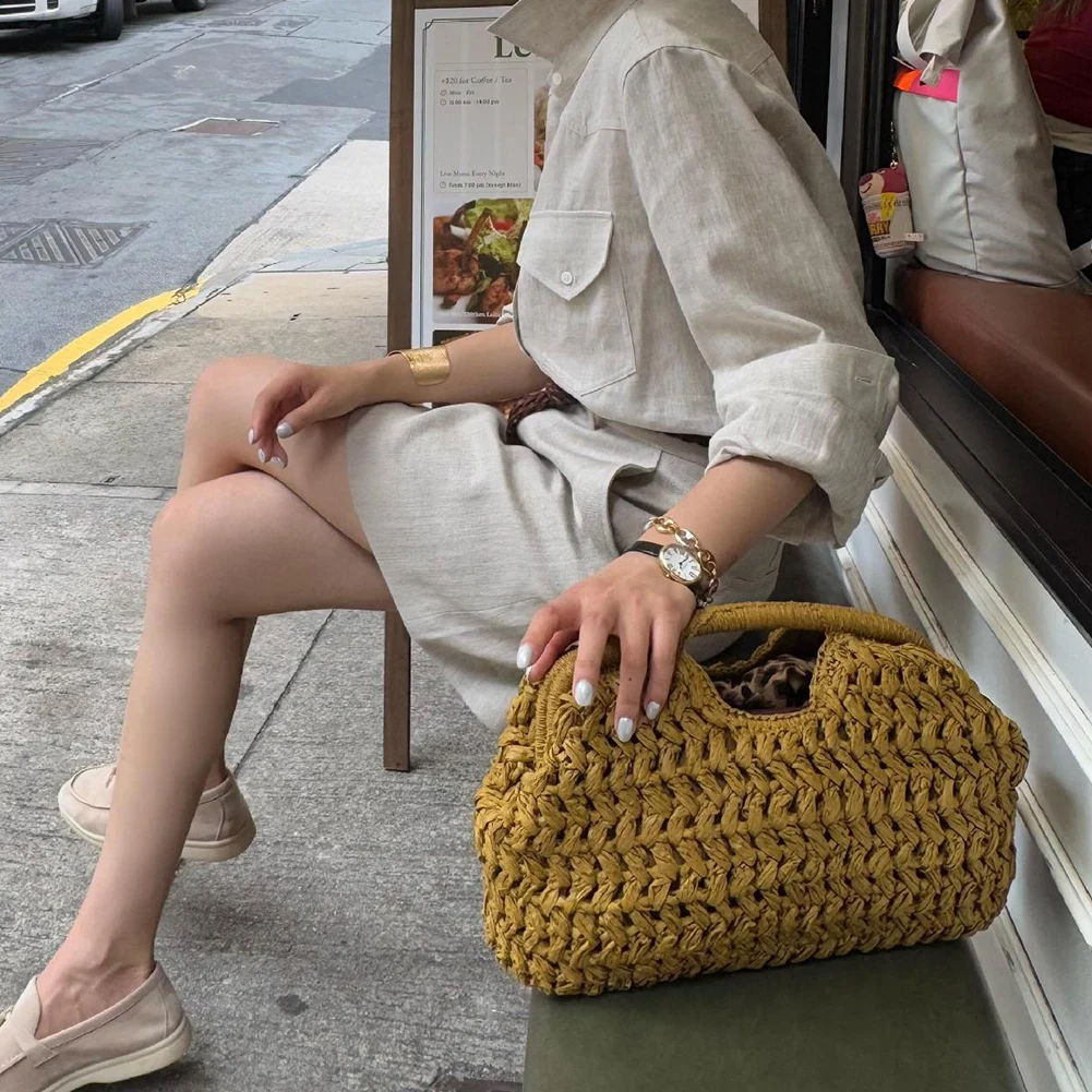 Elegant Woven Raffia Clutch Bag - Summer Fashion Handbag for Evening & Travel 13 S7a49256a6ab8429da3803a735a76a54fZ