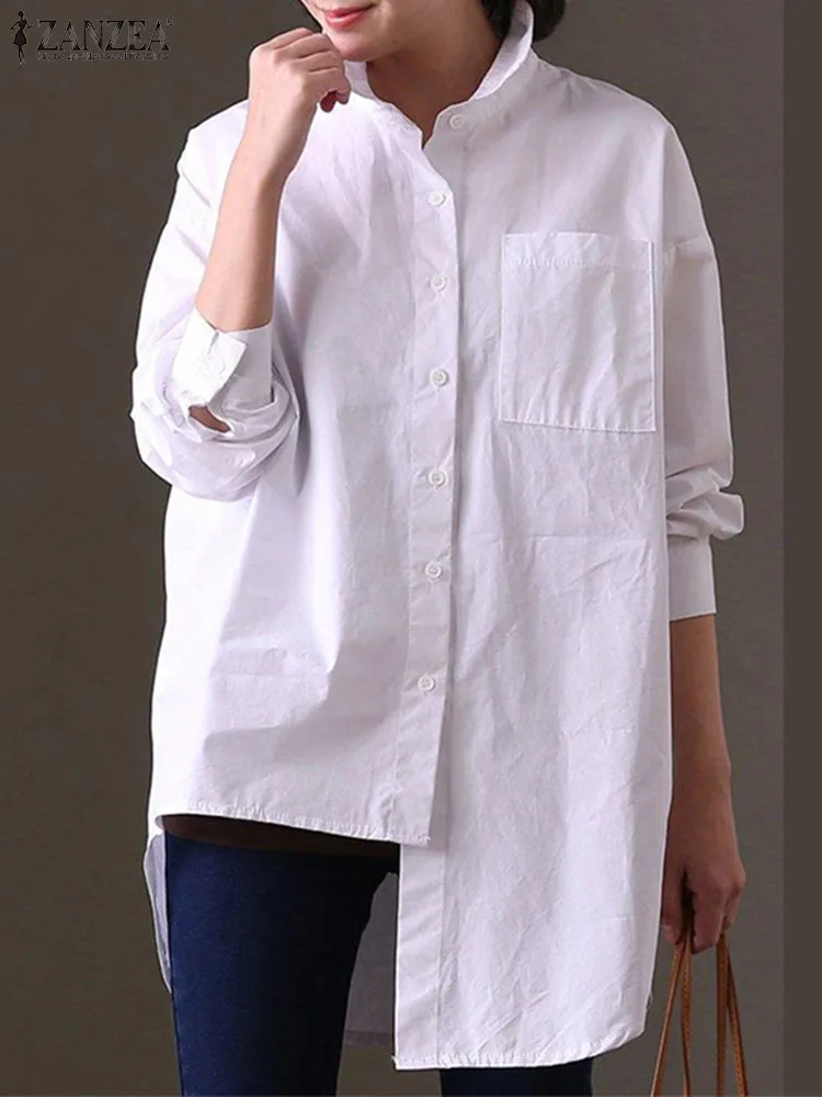 ZANZEA Women Stylish Office Shirt Autumn Lapel Long Sleeve Blouse Elegant Solid OL Work Tops Causal Irregular Hem Blusas Tunic
ZANZEA Women Stylish Office Shirt Autumn Lapel Long Sleeve Blouse Elegant Solid OL Work Tops Causal Irregular Hem Blusas Tunic