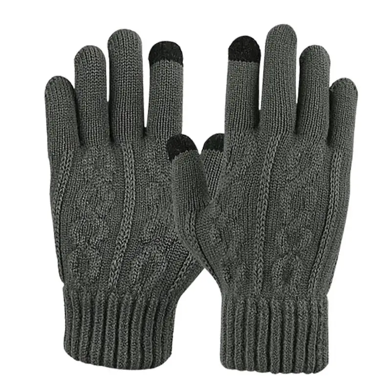 

Winter Gloves Waterproof Windproof Warm Knitted Touchscreen Gloves Anti Slip Heated Hands Warm Thermal Gloves For Cold Weather
