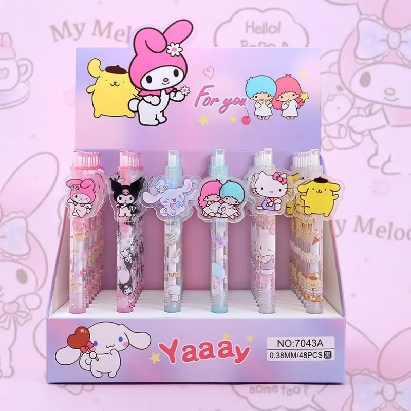 Sanrio 48 шт. кавайная 0,5 мм нейтральная ручка аниме мелодия Kuromi Hellokitty Подпись гелевые чернила ручка школьные принадлежности оптовая продажа
Sanrio 48 шт. кавайная 0,5 мм нейтральная ручка аниме мелодия Kuromi Hellokitty Подпись гелевые чернила ручка школьные принадлежности оптовая продажа
