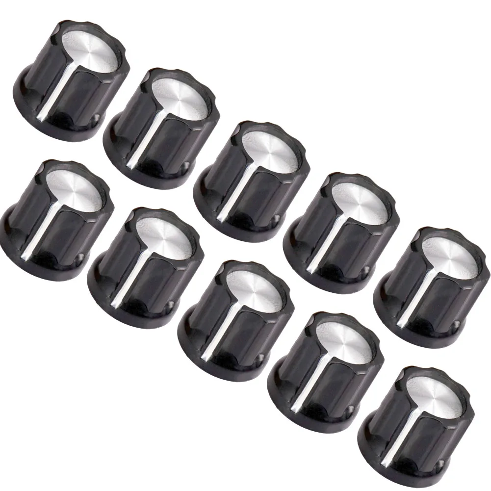 10pcs D Type 6mm Shaft Hole Volume Control Potentiometer Knob Musical Instruments Guitar Bass Accessories Control Knobs
10pcs D Type 6mm Shaft Hole Volume Control Potentiometer Knob Musical Instruments Guitar Bass Accessories Control Knobs