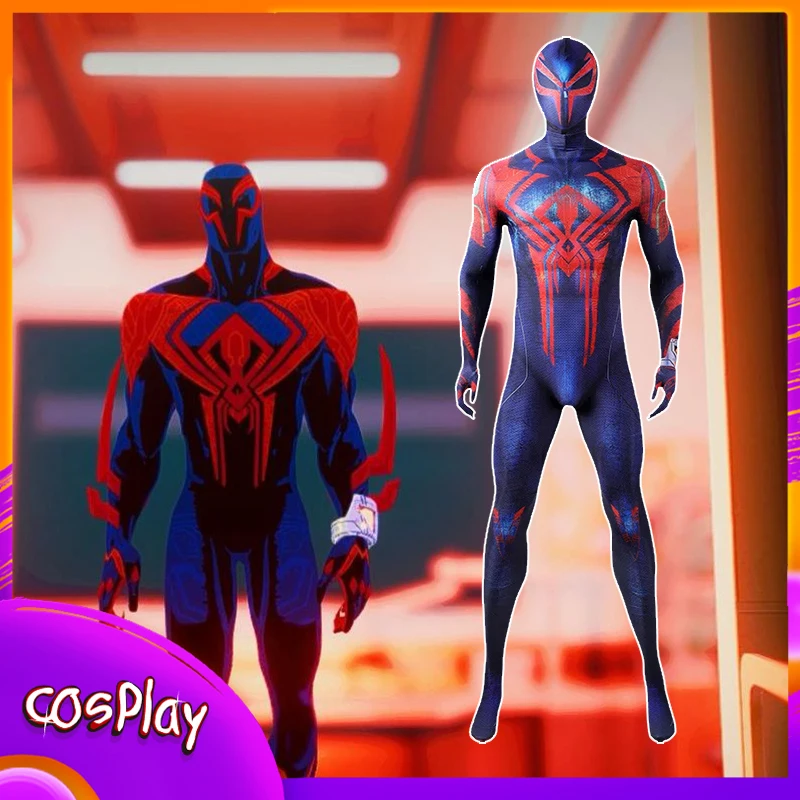 

Anime Spider Man 2099 Miguel O'hara Cosplay Costume Superhero Jumpsuit Halloween Comic-con Props Bodysuit Adult X-mas Gift Man